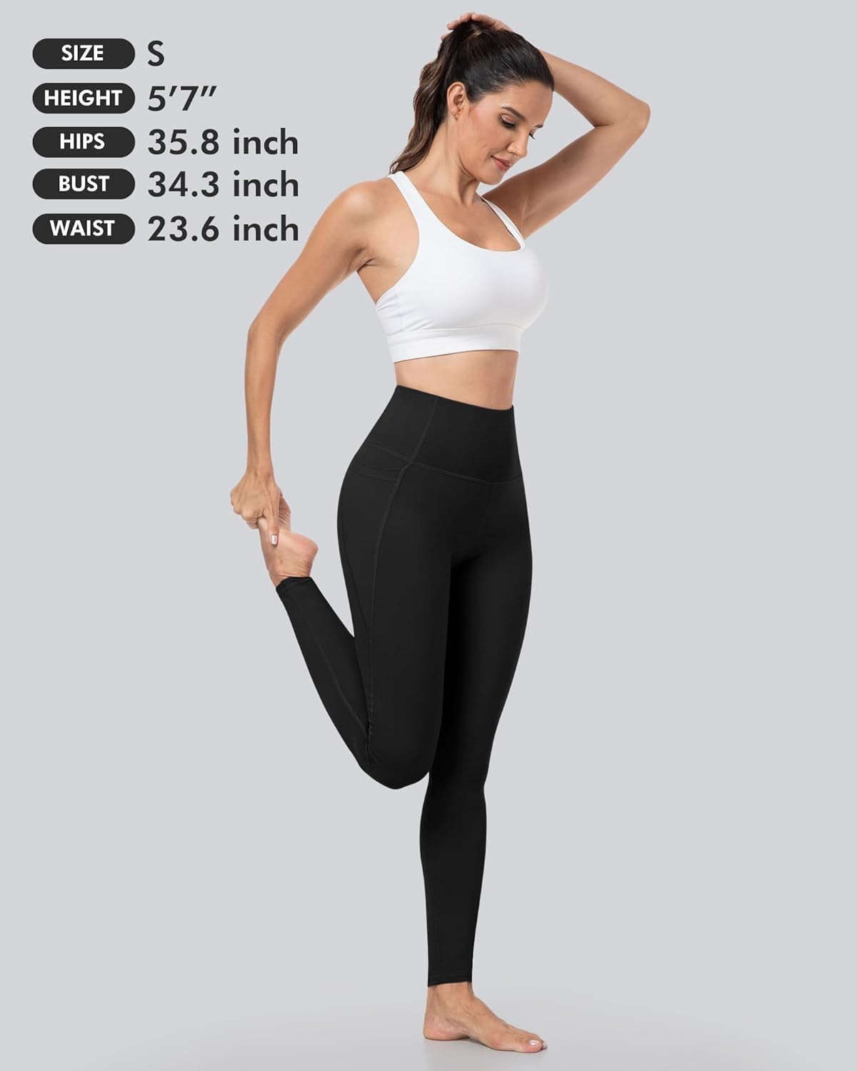 Leggings with Pockets for Women - Tummy Control High Waisted Soft Workout Yoga Pants