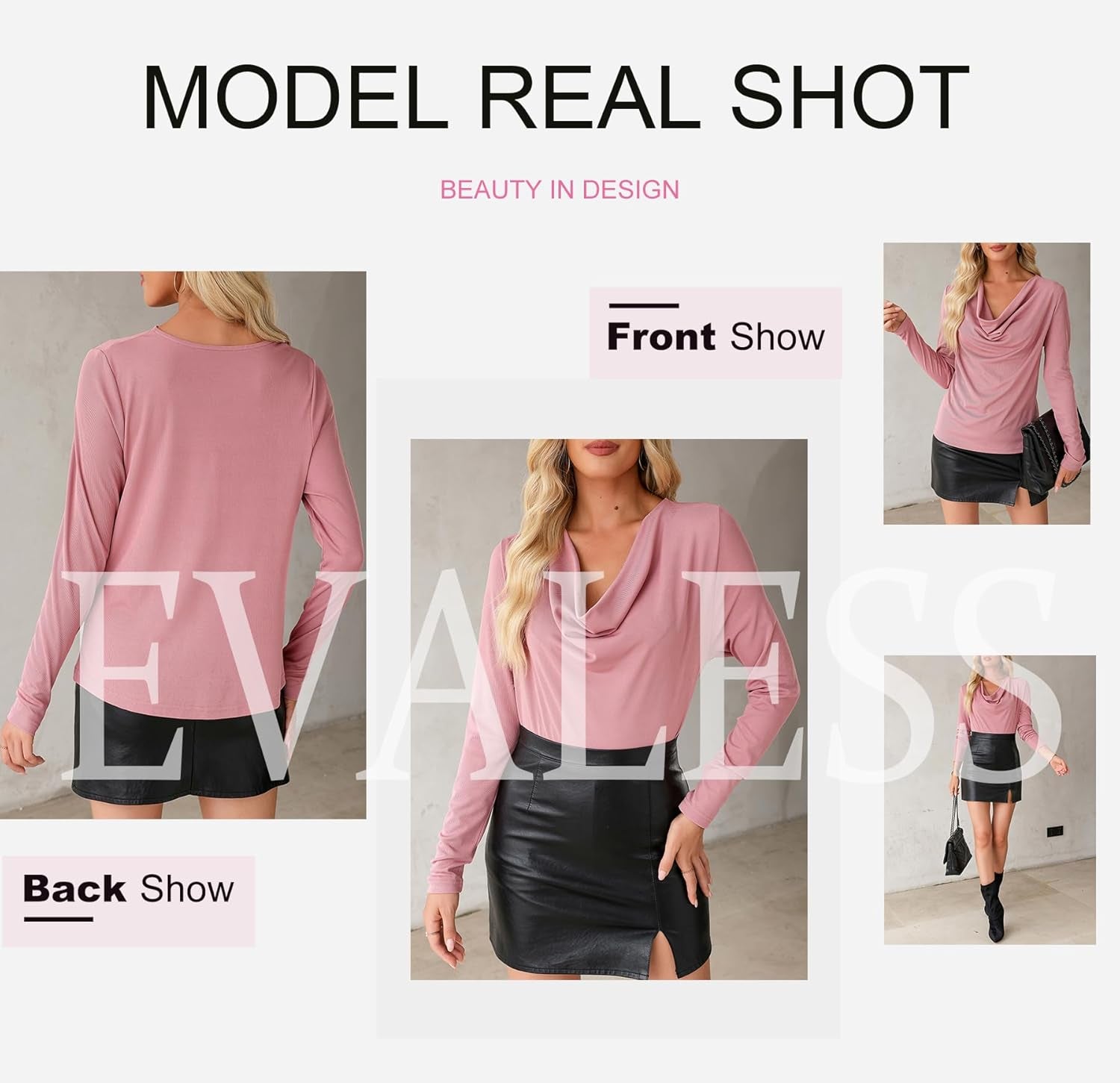 Womens Tops Trendy 2025 Fall Cowl Neck Shirts Long Sleeve Teacher Clothes Office Business Dressy Casual Outfits