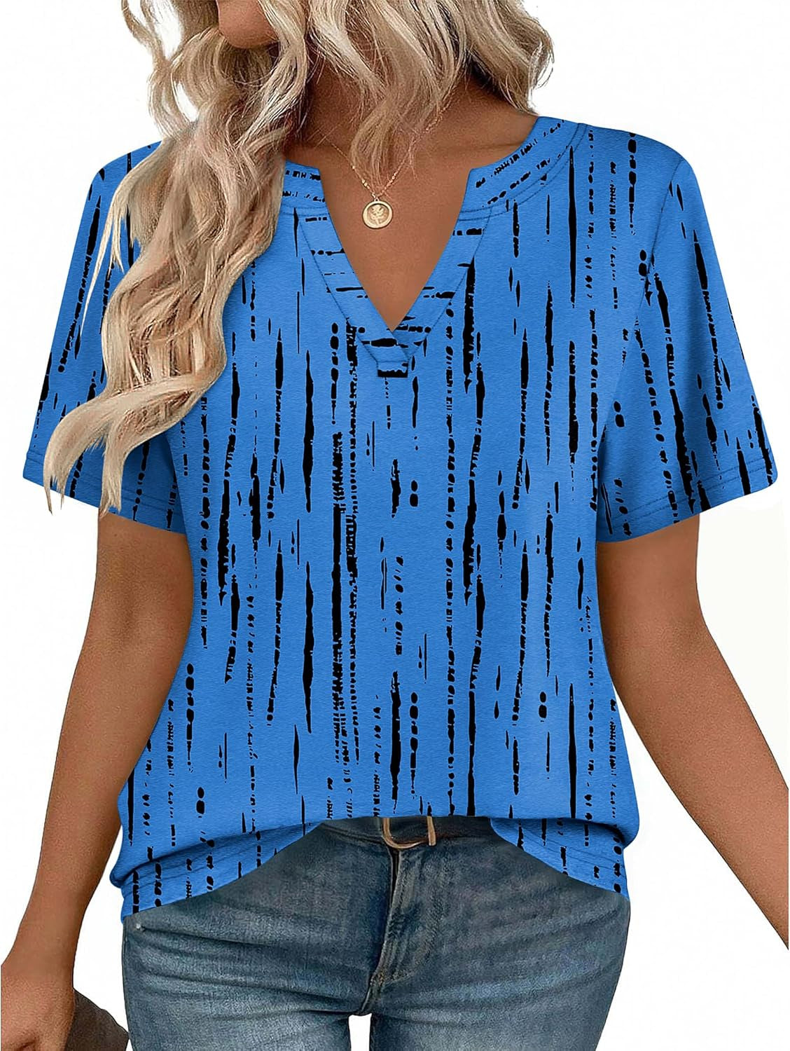 Womens Tops Short Sleeve V Neck Tee Shirts Cute Dressy Casual Clothing Business Work Blouse
