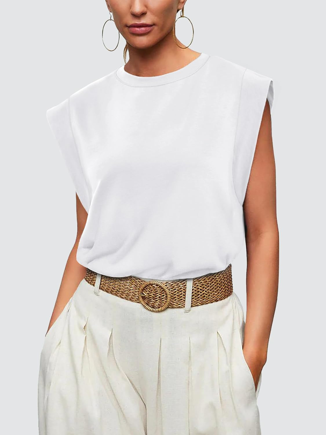 Cap Sleeve Tops for Women Summer Top Basic Tee Shirts Casual Tank Loose Fit 2025 Fashion