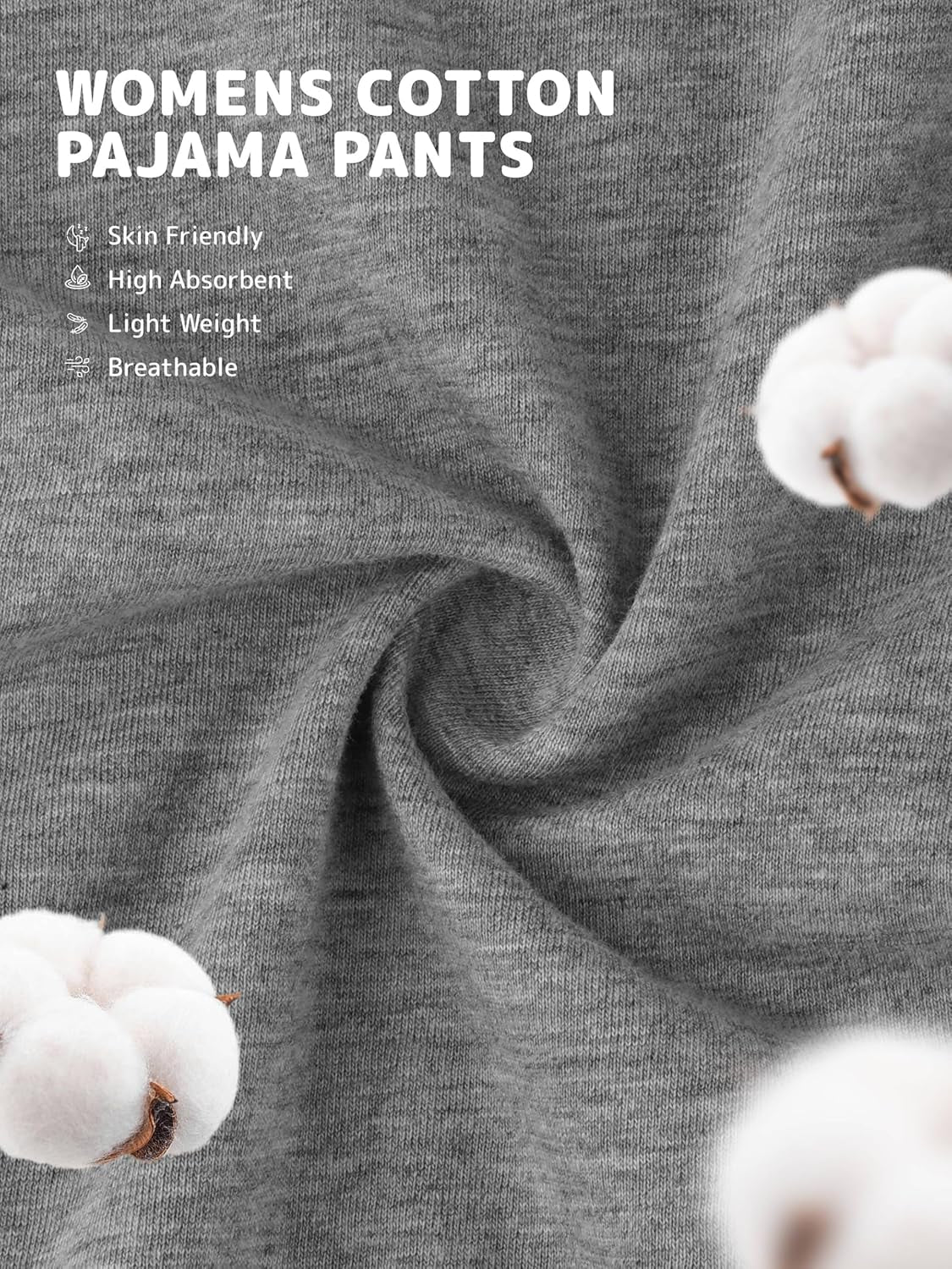 3 Pack Womens Cotton Pajama Pants Lightweight Soft Loose Casual Lounge Pants Pajama Bottoms PJ Sleepwear with Pockets