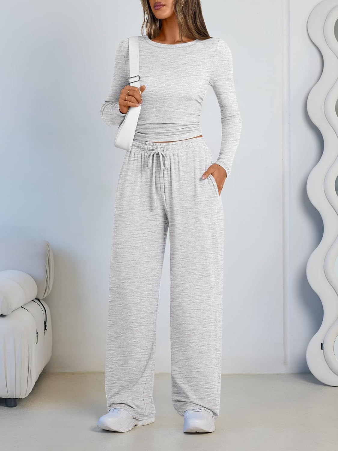 2 Piece Lounge Sets for Women Fall Outfits 2025 Two Piece Travel Sweatsuits Business Casual Fashion Clothes