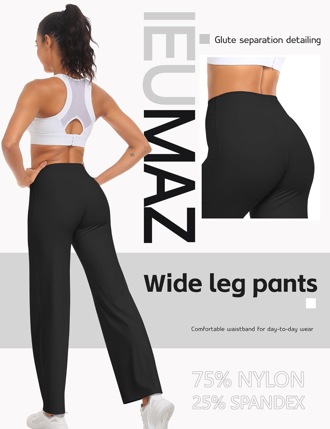 Women Straight Leggings Bottoms High Waist Gym Workout Leggings Stretch Casual Wide Leg Yoga Pants