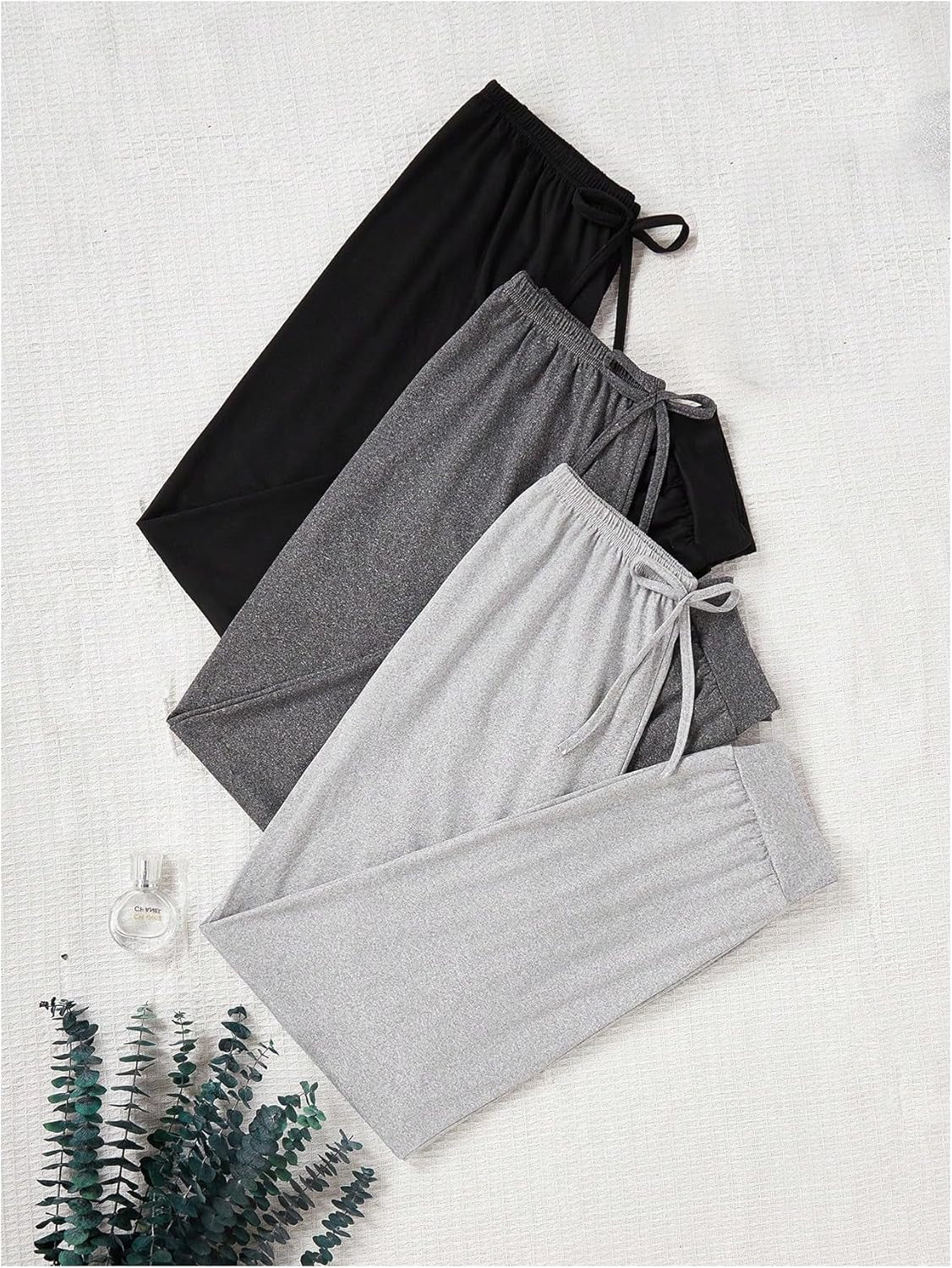 Women'S 3 Pack Pajama Bottoms Bow Knot Elastic Waist Comfy Casual Pajama Lounge Pants