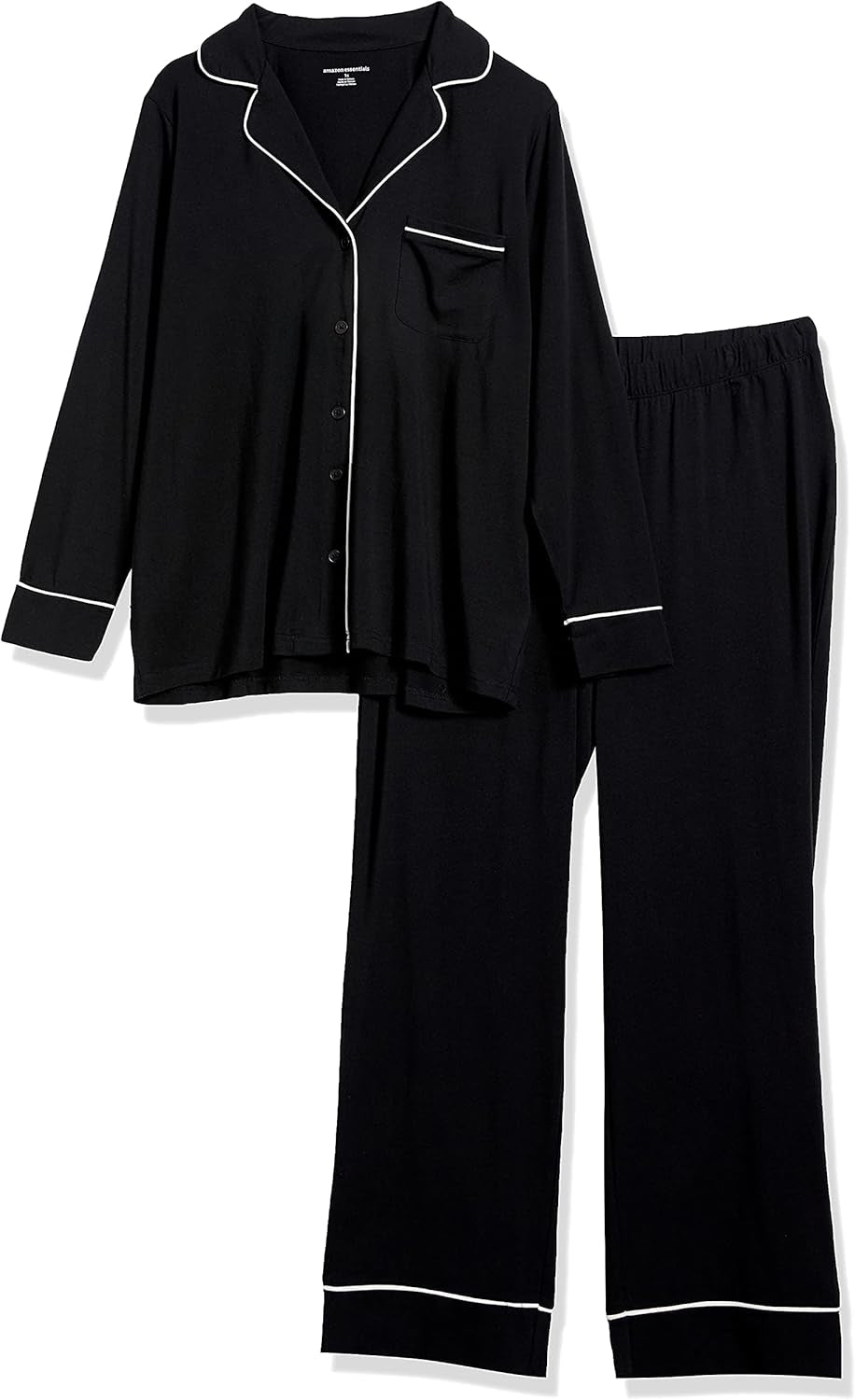 Women'S Cotton Modal Long-Sleeve Shirt and Full-Length Bottom Pajama Set